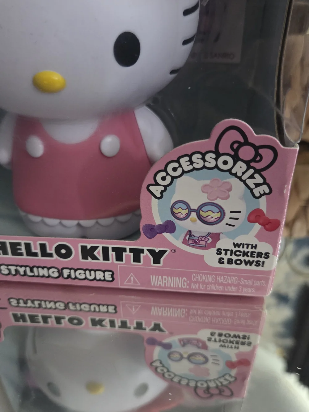 Hello Kitty Pink Figure with Red Bow and Purple Accessories